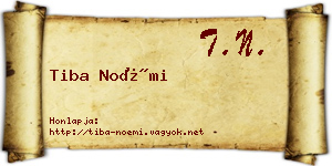 Tiba Noémi névjegykártya